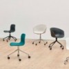 Silla AAC 53 tapizada de aluminio y polipropileno tapizada de Hay ideal para las oficinas