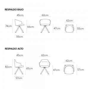 Sillón Binar60 giratorio acero Inclass. Sillón de diseño ideal para oficinas.