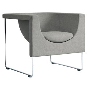 Butaca Nube monocromo para contract de Stua. Butaca tapizada monocromática para salón.