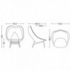 Butaca Uchiwa tapizado con patas de madera de roble de HAY para salón.