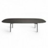 Mesa con cantos redondeados Coral Beach de Fiam. Mesas de vidrio para comedor y salón.