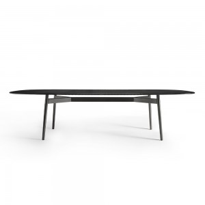 Mesa con cantos redondeados Coral Beach de Fiam. Mesas de vidrio para comedor y salón.