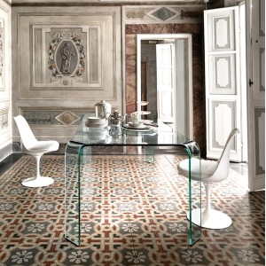 Mesa rectangular Ragno de Fiam. Mesas modernas de cristal para comedor.