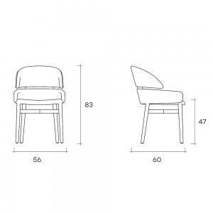 Silla Lloyd de Fiam. Sillas de diseño moderno para comedor. Sillas tapizadas.