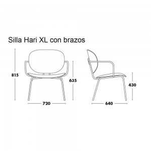 Butaca Hari con brazos tapizada Ondarreta