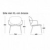 Butaca Hari con brazos tapizada Ondarreta