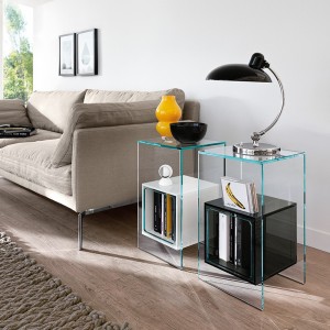 Mesa auxiliar Magique de Fiam. Muebles de cristal. Mesas auxiliares modernas.
