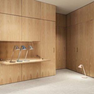 Lámpara NJP mini de sobremesa de Louis Poulsen de diseño moderno y elegante.