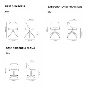 Silla giratoria metálica de diseño Aleta para espacios públicos Viccarbe.