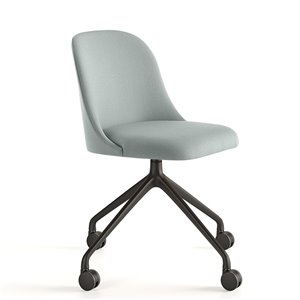 Silla Aleta base giratoria con ruedas Viccarbe para espacios públicos.