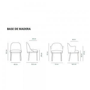 Silla Aleta base madera de Viccarbe.