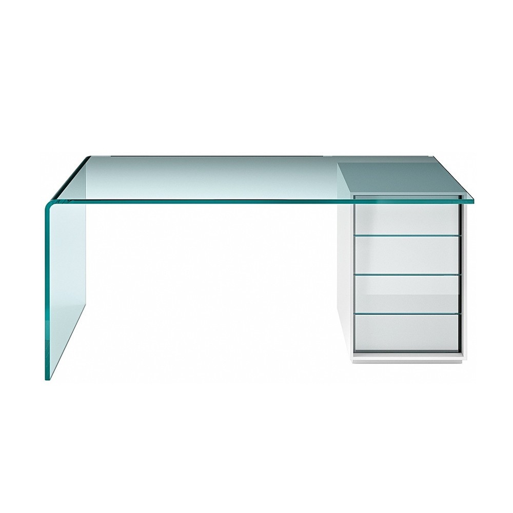 Escritorio Rialto L de Fiam. Muebles de cristal. Escritorios modernos para hogar.