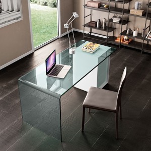 Escritorio Rialto L de Fiam. Muebles de cristal. Escritorios modernos para hogar.