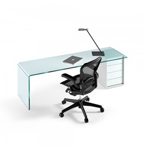 Escritorio Rialto L de Fiam. Muebles de cristal. Escritorios modernos para hogar.