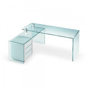 Escritorio Rialto Isola de Fiam. Muebles de cristal. Escritorios modernos para hogar.