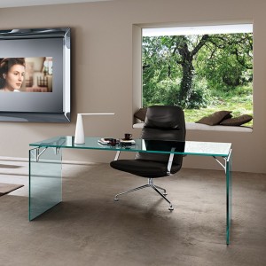 Escritorio Bright de Fiam. Muebles de cristal. Escritorios modernos para hogar.