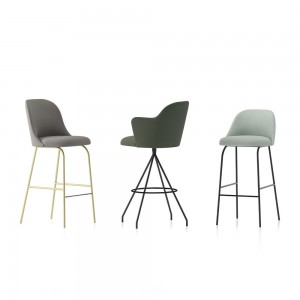 Taburete bar de diseño Aleta para espacios públicos de diseño Viccarbe.