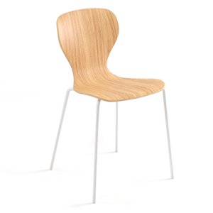 Silla con base metálica de diseño Ears para espacios públicos de Viccarbe.