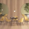 Silla con base metálica de diseño Aleta para espacios públicos de Viccarbe.