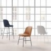 Silla con base metálica de diseño Aleta para espacios públicos de Viccarbe.