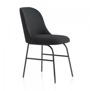 Silla con base metálica de diseño Aleta para espacios públicos de Viccarbe.