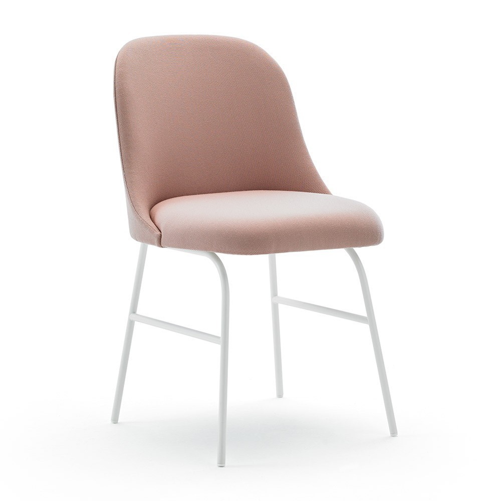 Silla con base metálica de diseño Aleta para espacios públicos de Viccarbe.