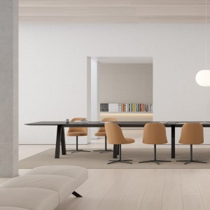 Silla giratoria metálica de diseño Aleta para espacios públicos Viccarbe.