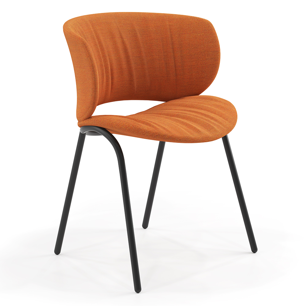 Silla Funda con base metálica de Viccarbe. Diseño ideal para espacios interiores. 