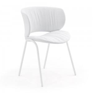 Silla Funda con base metálica de Viccarbe. Diseño ideal para espacios interiores. 