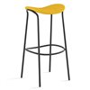 Taburete Funda fijo tapizado con base de acero. Ideal para interiores.