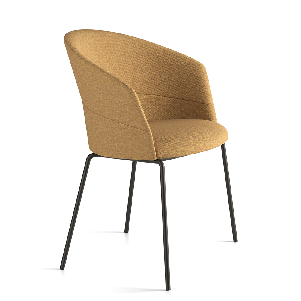 Sillón tapizado Copa patas metálicas de Viccarbe. Mobiliario de diseño.