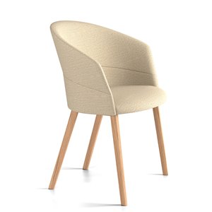 Sillón tapizado Copa patas madera de Viccarbe. Mobiliario de diseño moderno.