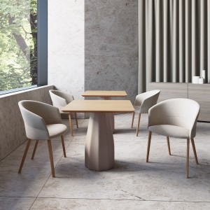 Sillón tapizado Copa patas madera de Viccarbe. Mobiliario de diseño moderno.