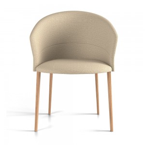 Sillón tapizado Copa patas madera de Viccarbe. Mobiliario de diseño moderno.