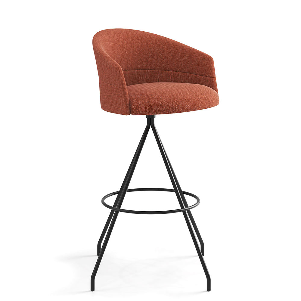 Taburete giratorio Copa Viccarbe. Elegante mobiliario de diseño tapizado.