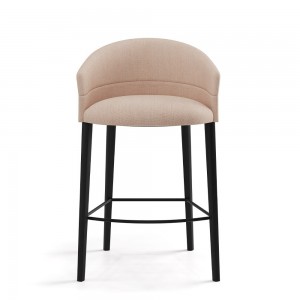 Taburete Copa base cuatro patas madera Viccarbe. Elegante diseño tapizado.