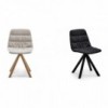 Silla Maarten tapizada base giratoria madera Viccarbe para interiores.