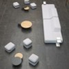Pouf Season de Viccarbe. Diseño cuadrado moderno ideal para contract. 