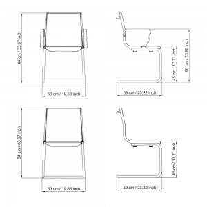 Silla confidente Light 14080 de Luxy. Sillas de oficina. Sillas confidente.