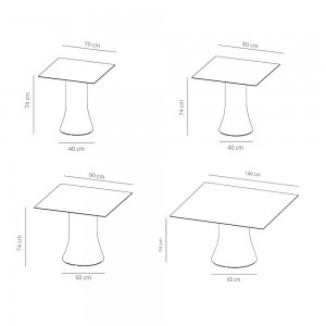 Mesa Cambio cuadrada Viccarbe. Mobilario de diseño moderno para interiores.