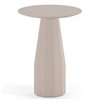Mesa Burin alta redonda de Viccarbe. Mobilario de diseño de interior. Diseño tallado en madera.
