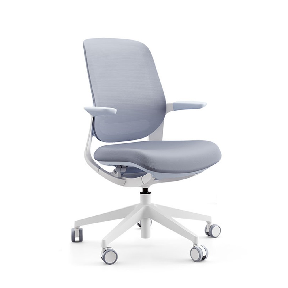 Silla operativa Flight de Sidiz. Aluminio pintado blanco para oficinas.