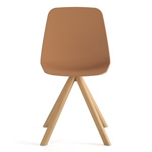 Silla Maarten base giratoria madera Viccarbe, ideal para interiores.  