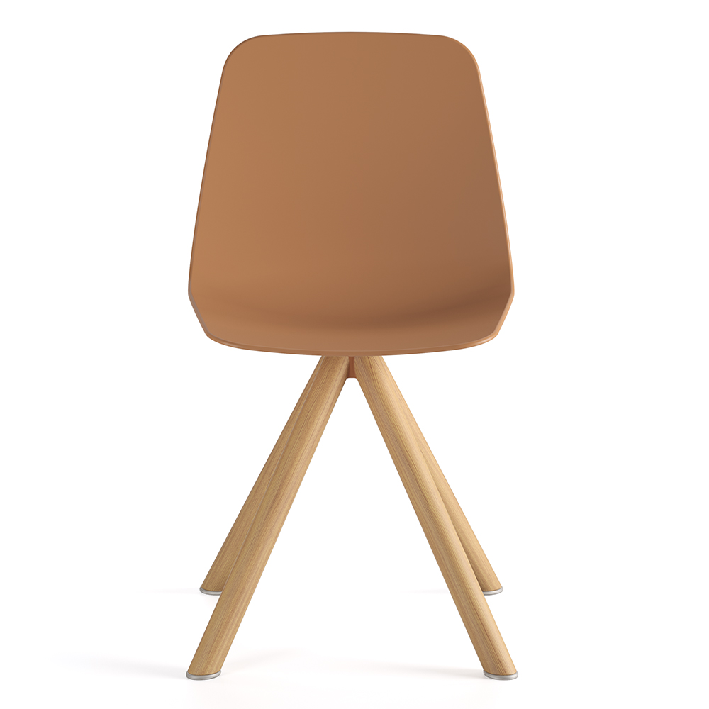 Silla Maarten base giratoria madera Viccarbe, ideal para interiores.  