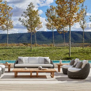 Sofá Curvo Heritage de Point. Muebles de exterior jardín terraza.