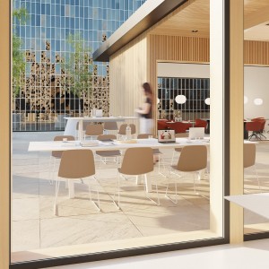 Silla Maarten plástico. Mobilario moderno ideal para exteriores. Hecha de materiales reciclables.