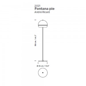 Lámpara pie Fontana Alta 2021 de SantaCole. Lámparas de diseño moderno y elegante.