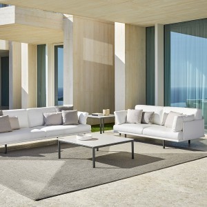 Mesa rincón Long Island de Point. Muebles de exterior jardín terraza.