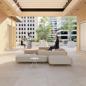 Conjunto de bancada Common Outdoor de Viccarbe. Mobilario para contract.