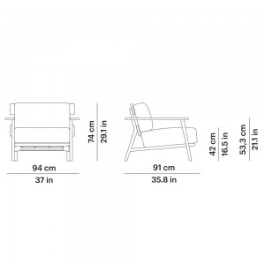 Sillón Paralel de Point. Muebles de exterior jardín terraza.